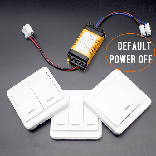 Default OFF Wireless Light Switch Kit No Wiring Remote Control Timer Receiver for Lamps Fans Appliances Ceiling Lights 433Mhz