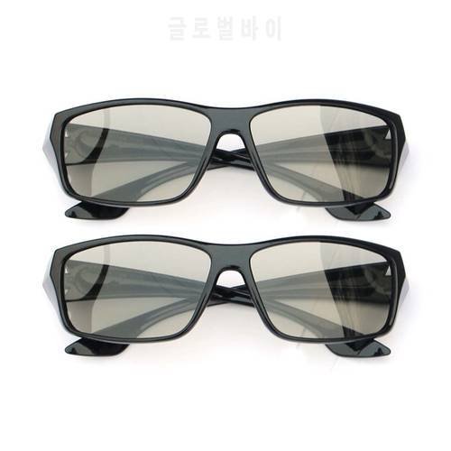 2 pack Hard Plastic/Metal Circular Passive 3D Glasses for LG,Samsung&All Passive TVs for Watching Real D 3D Movies