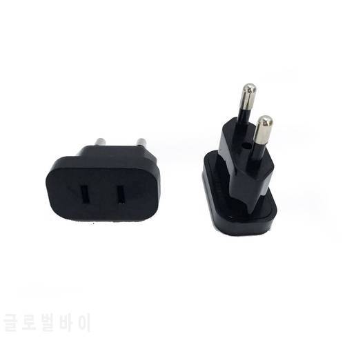 10PCS US to Euro Plug Adapter 4.0/4.8mm EU Plug Pin White Black Portable Travel Adapter Electrical Socket