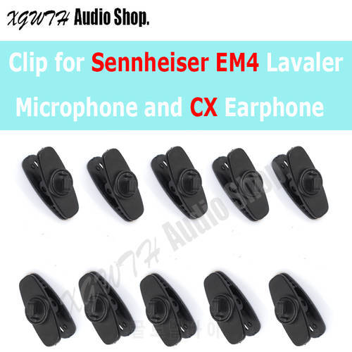Replacement 10pcs Black White Clip Tie clips For Sennheiser ME4 Lavalier Microphone Lavel Mic and CX IE Earphone