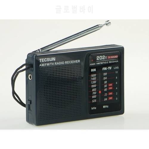 TECSUN R-202T AM/FM/TV Pocket Radio Receiver Built-In Speaker Internet Portable Radio FM/FM/TV Pocket Retro Radio