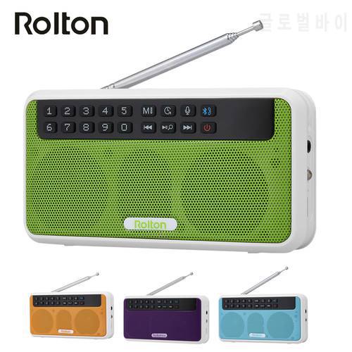 Rolton E500 Wireless Bluetooth Speaker 6W HiFi Stereo Music Player Portable Digital FM Radio Flashlight Mic Hands-free Record TF