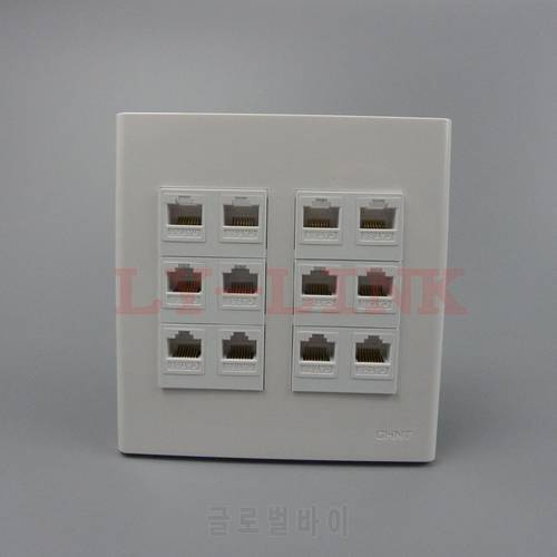 120 X 120mm face plate 12 Ports rj45 wall plate network wall plate support DIY