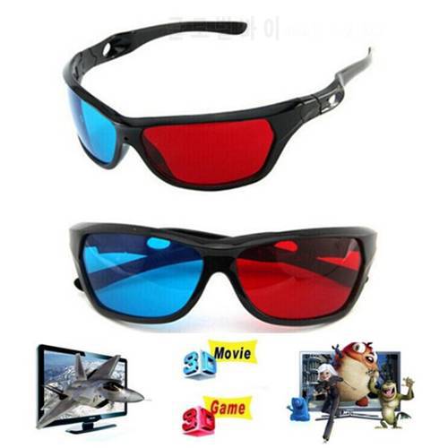 3D Plastic Glasses Red Blue Black Frame For Dimensional Anaglyph TV Movie DVD Game Universal