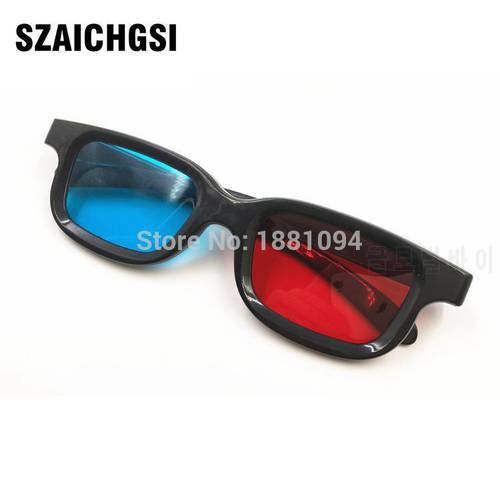 100pcs/lot Red Blue 3D Glasses Anaglyph 3D Plastic For 3D Movie Game DVD Vision Cinema Red-Blue Vitural Reality Glasses