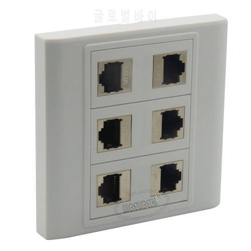 6 X CAT6A Shield RJ45 Wall Plate With Backside Female to Female connector