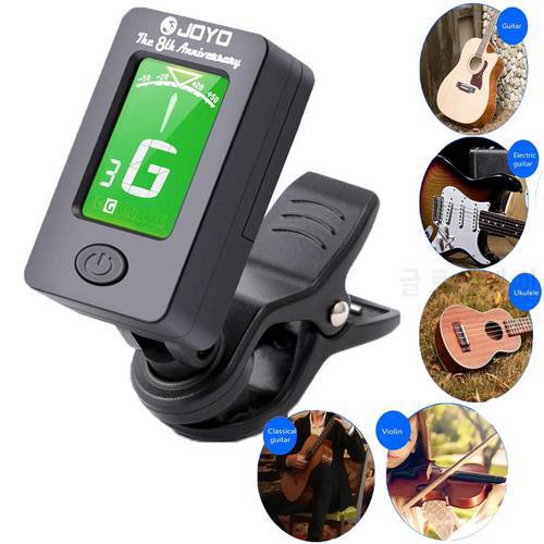 Guitar Tuner 360 degree Rotational Electronic Digital Tuner Clip-on Tuner Acoustic and Electric Guitar Bass Violin Ukulele