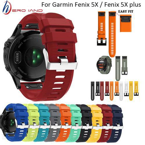New 26mm Watchband Strap for Garmin Fenix 3 Watch Quick Release Silicone Easy Fit Wrist Band Strap For Garmin Fenix 5 X/5X Plus