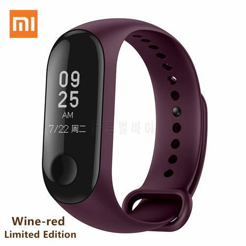 Xiaomi Mi Band 4 Wine-red Limited Edition Color Original Wrist Strap TPU Bracelet for Xiaomi Miband 3 4 NFC Smart Wristband