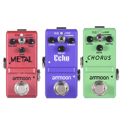 ammoon Series Guitar Effect Pedal Distortion/ Delay/ Chorus Effects Guitar Pedal True Bypass Guitar Accessories