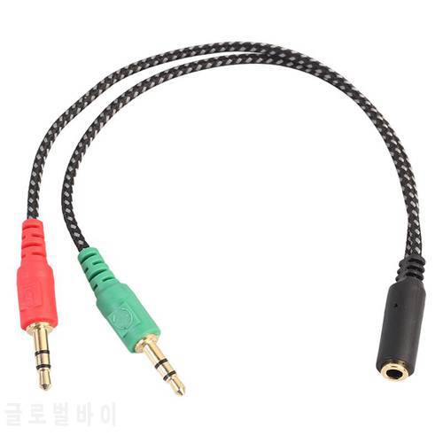 Headphone Splitter for Computer, Earphone Adapter for PC Audio Mic 3.5mm Female to Dual 3.5mm Male Jack Cable Earphone Accessory
