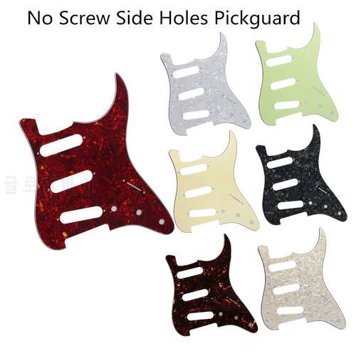 FLEOR NO Mounting Hole Guitar Pickguard ST SSS Scratch Plate For Electric Guitar Parts, 10 Colors Choose