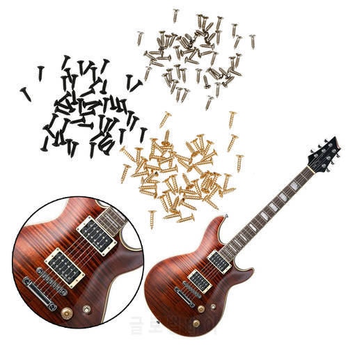 50pcs Acoustic Guitar Electric Guitar Guard Screw Electric Bass Panel Screw Musical Stringed Instruments Parts & Accessories
