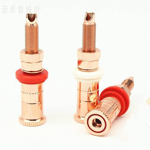 4pcs/set Gold Copper plated Speaker Binding Posts Terminal Connectors WBT style