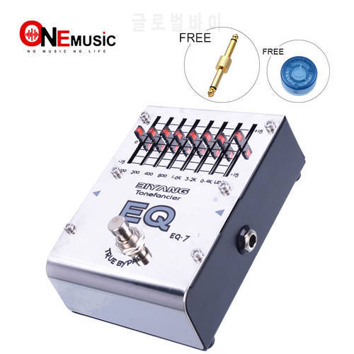 Biyang ToneFancier Series EQ-7 7 Bands Graphic Equalizer EQ Electric guitar Pedal True Bypass With gold pedal Connector