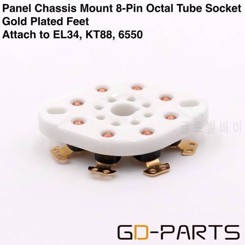 Panel Chassis Mount 8Pin K8A Octal Ceramic Tube Socket Base For KT88 EL34 6SN7 5AR4 GZ34 5881 6V6 5U4G 6550 274B 6SJ7 6CA7