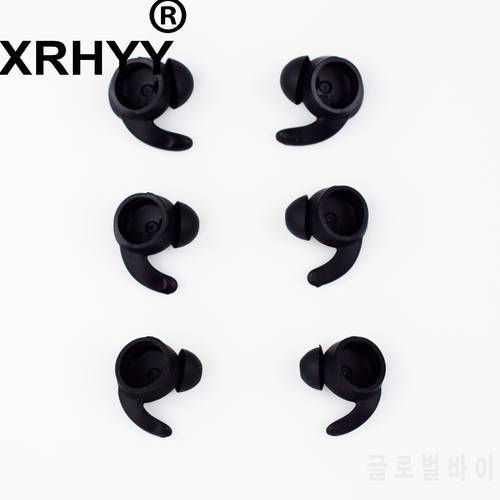 XRHYY 3Pairs Silicone Replacement Ear Buds Tips Black For Huawei Honor XSport AM61 Headset Noise Isolation Headphones ( L/M/S )