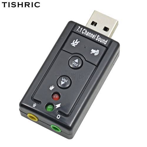TISHRIC 7.1 External USB Audio Sound Card Adapter Virtual 3D Stereo Mic Headphone 3.5mm Jack to usb 2.0 For Mac Computer Android