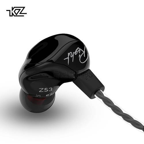 New KZ ZS3 1DD Hifi Sport In-ear Earphone Dynamic Driver Noise Cancelling Headset With Mic Replacement Cable AS10 BA10 ES4