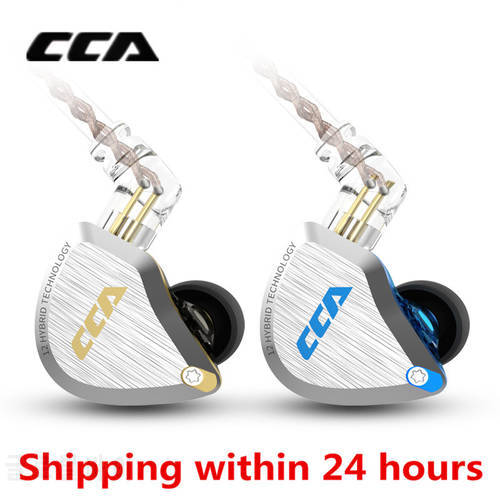 New CCA C12 5BA+1DD Hybrid Metal Headset HIFI Bass Earbuds In Ear Monitor Noise Cancelling Earphones Replaceable cable V90 ZSX