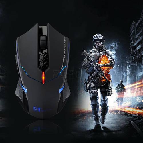 ET X-08 2000DPI Adjustable 7Button 2.4G Wireless Gaming Mouse Professional Wireless Gaming Mouse for Gamer Mute LED Mice for PC