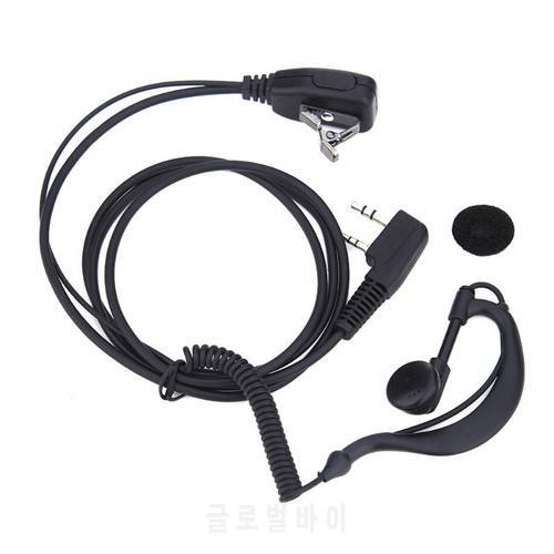 2 PIN 1m Earpiece Headset PTT with Microphone Walkie Talkie Ear Hook Interphone Earphone for BAOFENG UV5R/KENWOOD/HYT