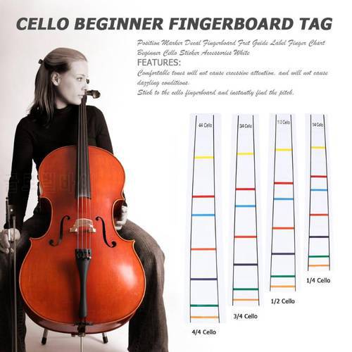 1-10pcs 4/4 3/4 Position Marker Decal Fingerboard Fret Guide Label Finger Chart Beginner Cello Sticker Accessories White