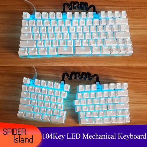Separate Split Mechanical Keyboard Full Key Programmable Custom Button Light USB LED Backlight 78Keys Keyboard for Setting