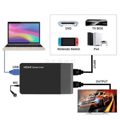Ezcap261M Usb 3.0 HD Video Game Capture 4K 1080P Game Live Streaming HDMI Converter Support 4K Video For Xbox One Ps4 WiiU w/Mic