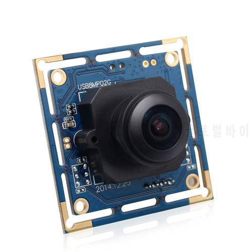 8 megapixel 180 degree lens Full HD wide angle USB camera module supports Android LINUX standard UVC protocol free driver