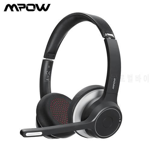 Soulsens/Mpow HC5 Bluetooth Headsets Wireless Headphones With CVC8.0 Noise Cancelling Mic Mute 3.5mm Wired Headphone For Phone