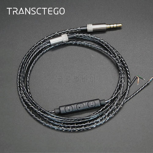 TRANSCTEGO 3.5mm Jack DIY Earphone Audio Cable Controller Repair Replacement Headphone 18 Copper Core Wire