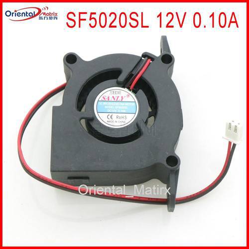 Free Shipping SF5020SL 12V 0.10A 5CM 50*50*20mm 2Pin For Ultra Quiet Humidifier Turbo Cooling Fan