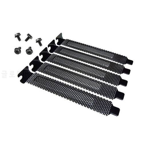 5/10pcs 12mm PCI Chassis Slot Cover Bracket Dust Filter With Screw Blanking Plate Board Cooling Fan Ventilation PC Computer Case