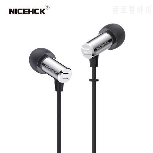NiceHCK X49 Single BA Balanced Armature Driver Mini Earbud HIFI Metal In Ear Monitor Sleep Game DJ Music Wired Mic Earphone IEM