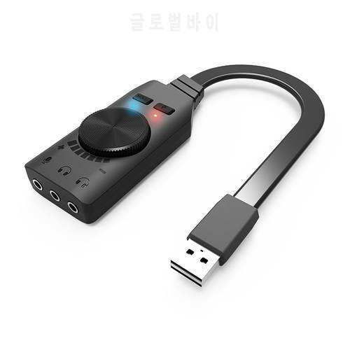 7.1 Channel Microphone Earphone Two in One USB Sound Card for Computer Audio Interface External Sound Card for PS4 Headset Gamer