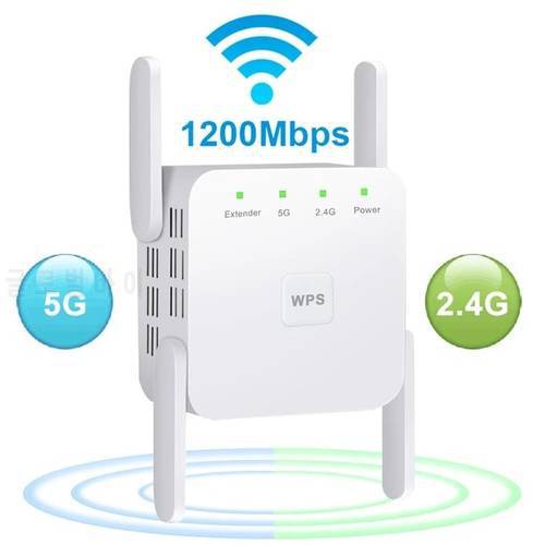 Wireless WiFi Repeater Wi Fi Booster 2.4G/5Ghz Wi-Fi Amplifier 300/1200 M Signal WiFi Long Range Extender 802.11ac Access Point
