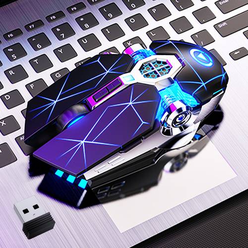 LED Backlit Gaming Mouse Silent Rechargeable Wireless Mouse Ergonomic Mouse Gamer For Computer 2.4G USB Optical DPI Adjustable