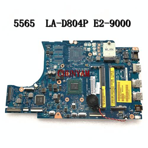 Refurbished BAL23 LA-D804P FOR Dell Inspiron 5765 5565 Laptop Notebook Motherboard E2-9000 CPU CN-0NHPJD NHPJD mainboard