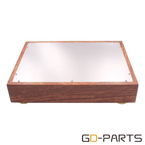 380*280*70mm Solid Wood Aluminum Amplifier Chassis Enclosure Case Box for Hifi Audio DIY Vintage Tube Amplifier DAC