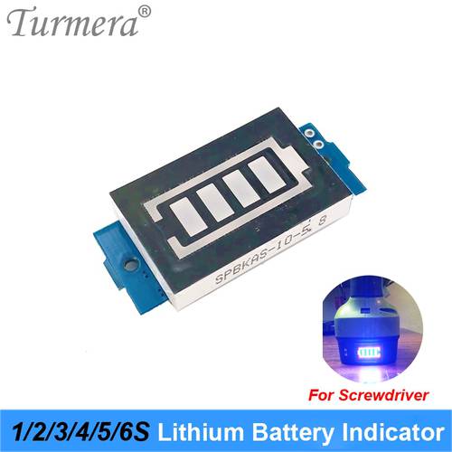 Battery indicator 1S 4.2V 2S 8.4V 3S 12.6V 4S 16.8V 5S 21V 6S 25.2V 24V Lithium Battery Capacity Module for shurika screwdriver