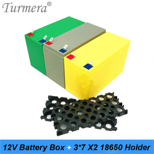 Turmera 12V Battery Box Li-ion Battery Storage Case 3x7 Bracket for 12V 24V Uninterrupted Power Supply and E-bike Battery Use