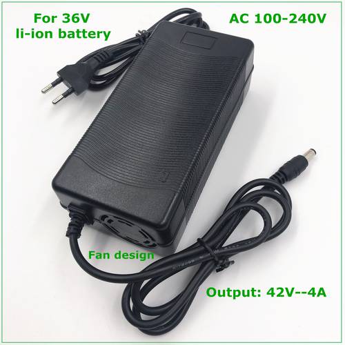 42V 4A Battery Charger For 10S 36V Li-ion Battery electric bike lithium battery Charger High quality Strong heat dissipation