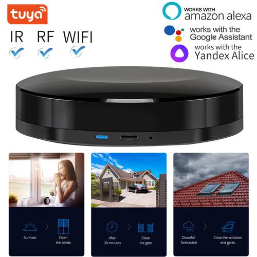 TUYA Universal Smart Remote Voice Control Alexa Google HOME Yandex Alice Smart Home Smart Home Automation WIFI+IR+RF