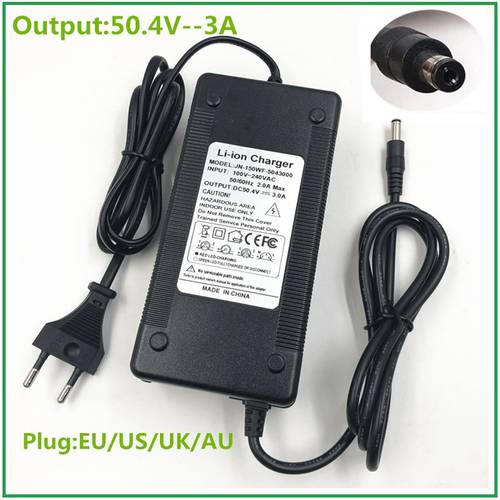 50.4V 3A li-ion battery charger For 12S 44.4V lithium battery charger with fan output DC 50.4V for ebike electric bicycle