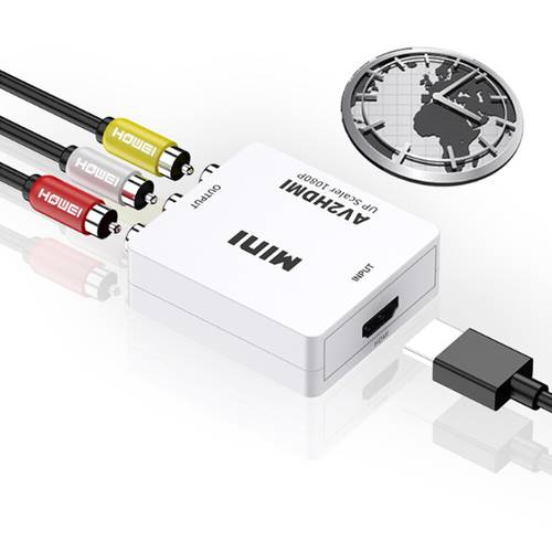 AV to HDMI converter composite audio and video (CVBS) to HDMI red yellow and white Lotus to HDMI for TV set computer monitor