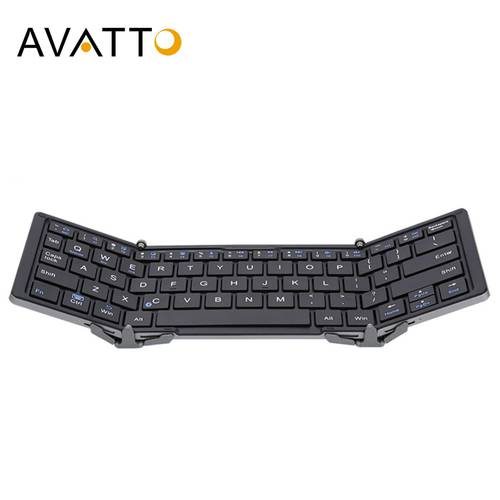 AVATTO Aluminum Case Portable Folding Bluetooth Keyboard, Foldable wireless mini Tablet Keyboard For IOS/Android/Windows phone