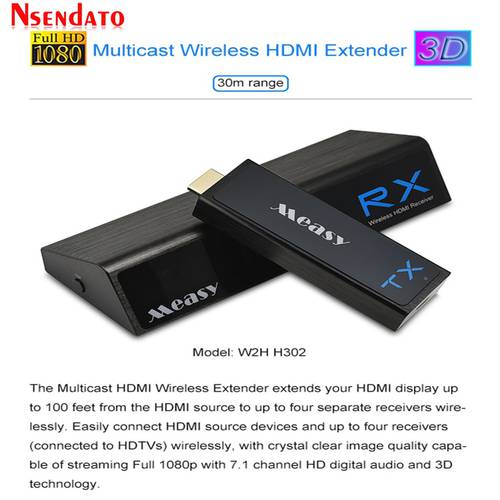 Measy W2H H302 Wireless HD Wireless Transmission Extender 1 In 4 Out HD Wifi Video Audio Display Receiver Transmitter For 3D