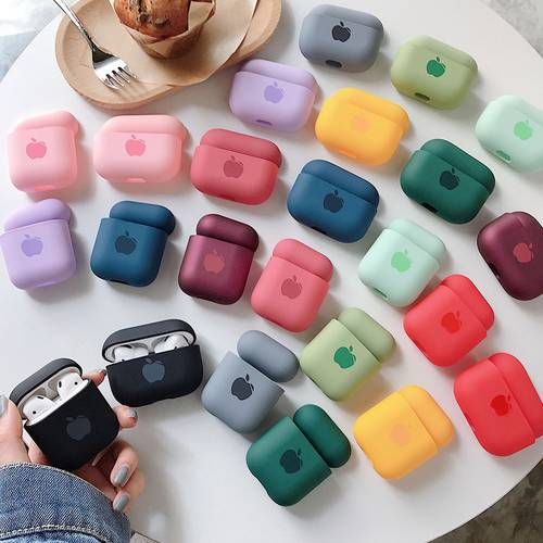 Cute Solid Color Earphone Case For AirPods Pro 2 1 Cases Hard PC Luxury Matte Texture Protective Cover for AirPod 2 3 Air Pods 3