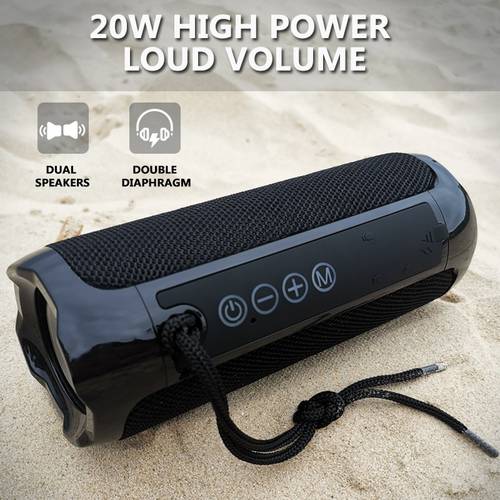 20W Wireless Bluetooth Speaker TWS Portable Outdoor HiFi Subwoofer Sound Blaster Music Center Stereo with FM / TF Card / AUX